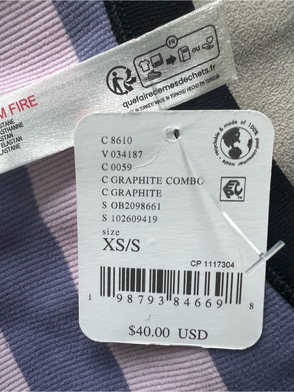 Free People FP Movement All Clear Striped Cami in Graphite Combo Size XS/S NWT - Picture 8 of 12
